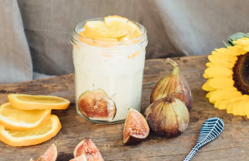 Sinaasappel Bircher muesli met vijg - Lisa Goes Vegan