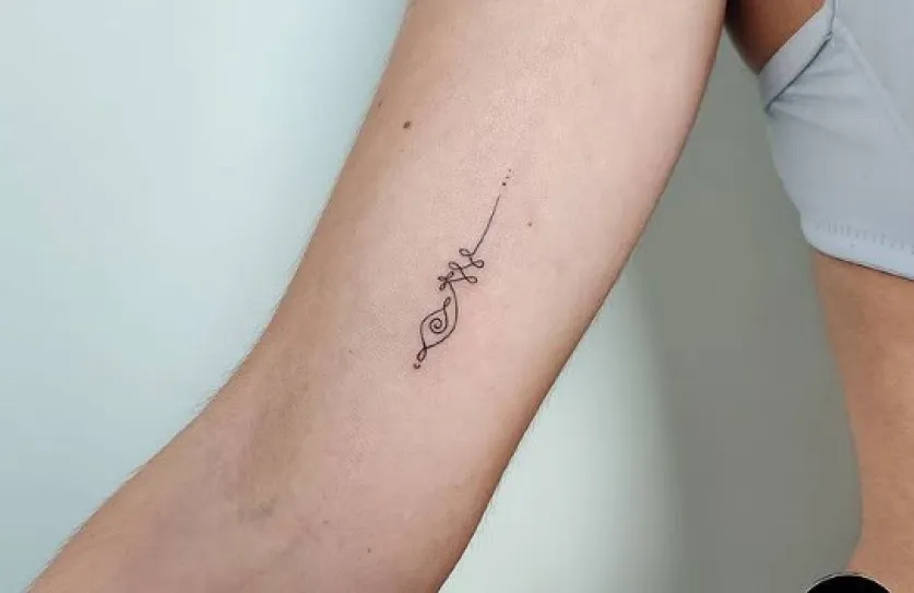 Unalome Lotus Tattoo