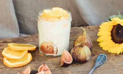 Sinaasappel Bircher muesli met vijg - Lisa Goes Vegan