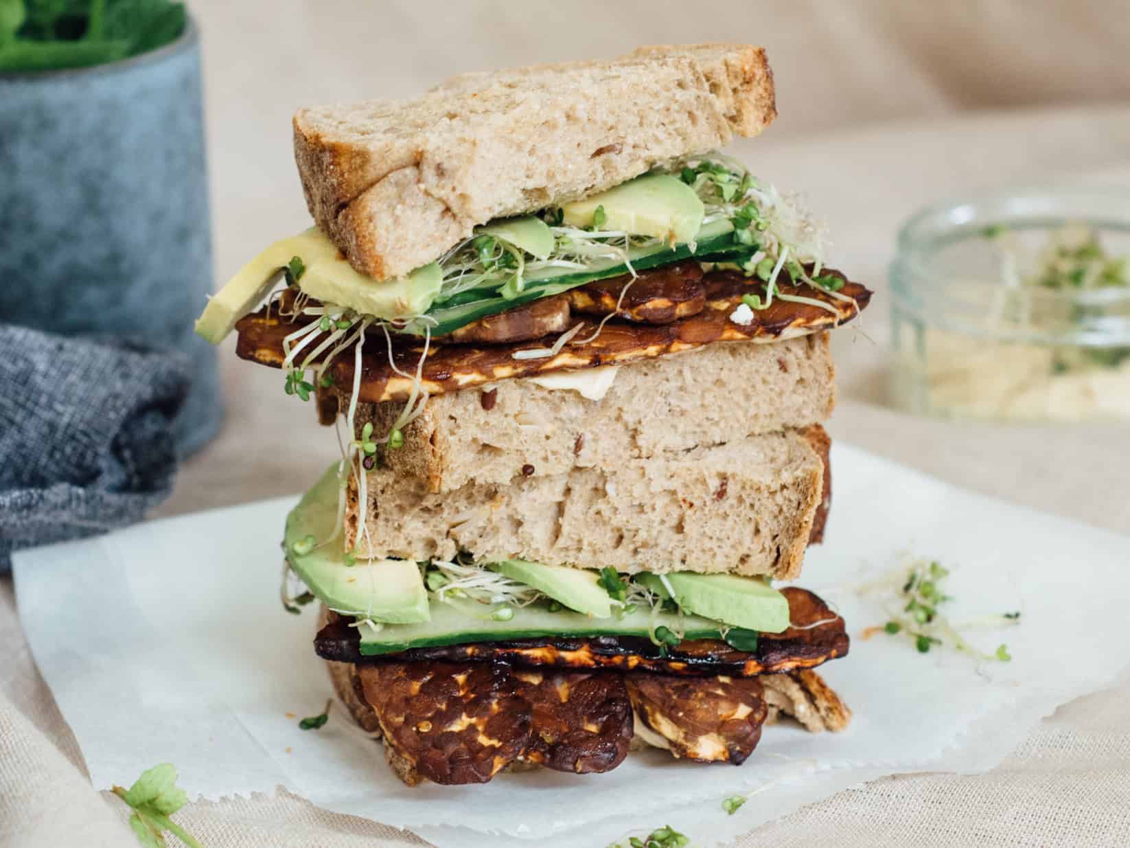 Recept: Tempeh bacon sandwich