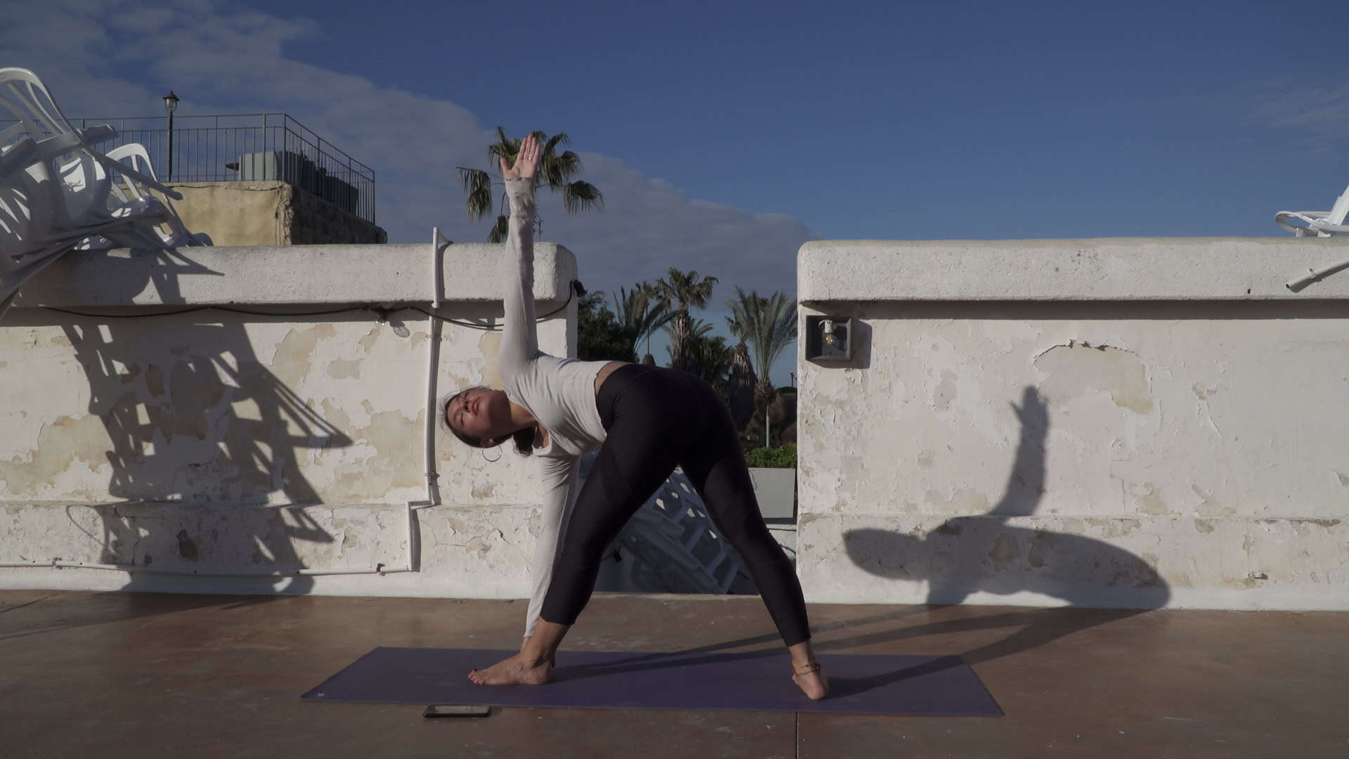 Gedraaide driehoek (parivrtta trikonasana)