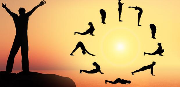 Zonnegroet op Wereld Yoga dag